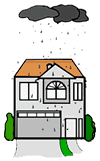 Raining on House Clipart