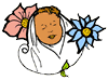 Baby in Flowers Clipart