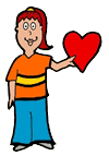 Girl Holding Heart Clipart