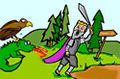 Dragon Chasing Knight Clipart
