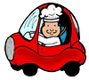 Chef Driving Car