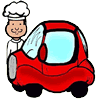 Chef Standing Beside Car