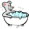 Bathing Mouse Clipart