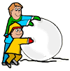Rolling Snowball Clipart