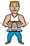 Strong Man Squeezing Box