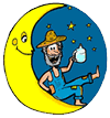 Old Drunk on Moon Drinking Moonshine