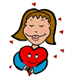Girl Squeezing Heart Clipart