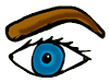 Blue Eye with Brown Eyebrow Clipart