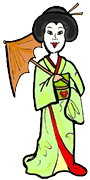 Geisha or Maiko in Kimono Clipart