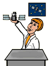 Scientist Holding Up Model Clipart