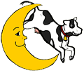 Holstein Cow Jumping Moon