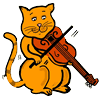 Orange Cat Playing Fiddle