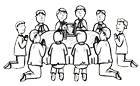 Group Praying Clipart