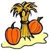 Pumpkins & Wheat Clipart