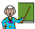 Clown Pointing at Chalkboard Clipart