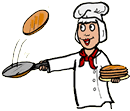 Chef Flipping Pancakes