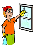 Female Cleaning Window Clipart
