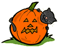 Black Cat Carved Pumpkin