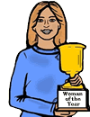 Woman Holding Trophy