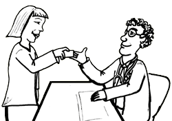 Business Woman Giving Card