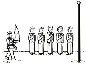 Honor Guard Walking to Pole