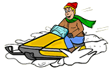 Riding Snowmobile