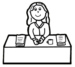 Happy Woman with Tidy Desk