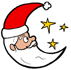 Santa Face Shaped like Moon