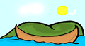 Canoe on Lake Clipart