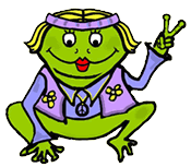 Peace Hippy Frog