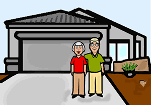 Couple Standing in Front of House