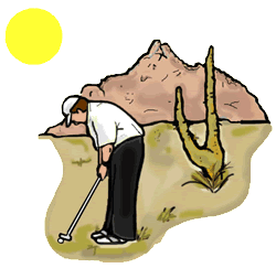 Golfer in Desert