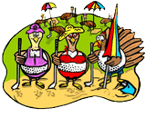 Turkey Balls on Beach Clipart