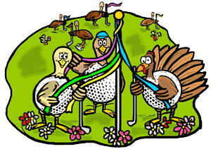 Turkey Golf Balls with Maypole