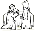 Monk Kissing Book Clipart