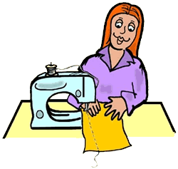 Woman Using Sewing Machine