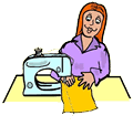 Women Sewing wtih Sewing Machine