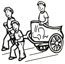 Men Pullling Chariot