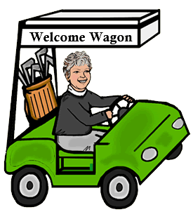 Woman in Golf Cart