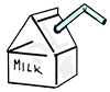 Milk Carton with Straw