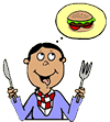 Thinking of Burger & Fries Clipart