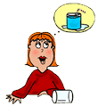 Woman Thinking About Cold Drink