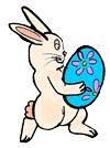 Bunny Running with Painted Easter Egg Clipart
