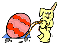 Bunny Hauling Painted Egg