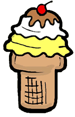 Ice Cream Cone with Cherry