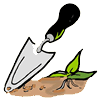 Hand Shovel with Plant