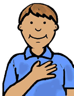 Boy with Hand Over Heart