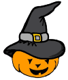 Pumpkin with Witch Hat