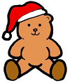 Santa Hat Stuffed Bear Clipart
