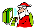 Santa Typing on Computer